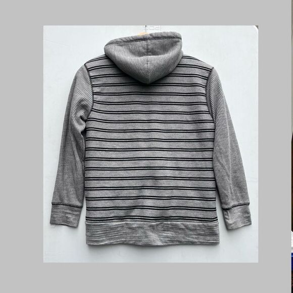 American Hawk Boys Gray /Black striped Zip Up Jacket size 10-12 - Picture 4 of 6